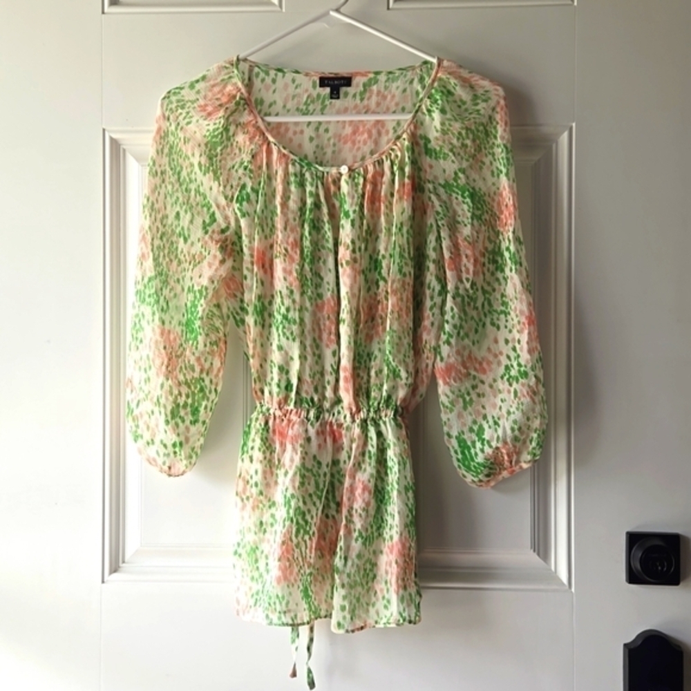 Talbots 100% Silk Sheer Blouse